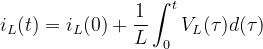 \dpi{120} i_{L}(t) = i_{L}(0) + \frac{1}{L}\int_{0}^{t}V_{L}(\tau )d(\tau )